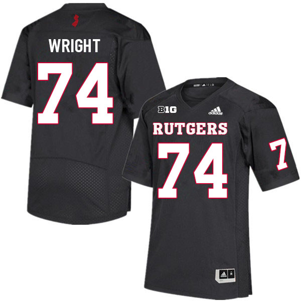 Men #74 Isaiah Wright Rutgers Scarlet Knights College Football Jerseys Sale-Black